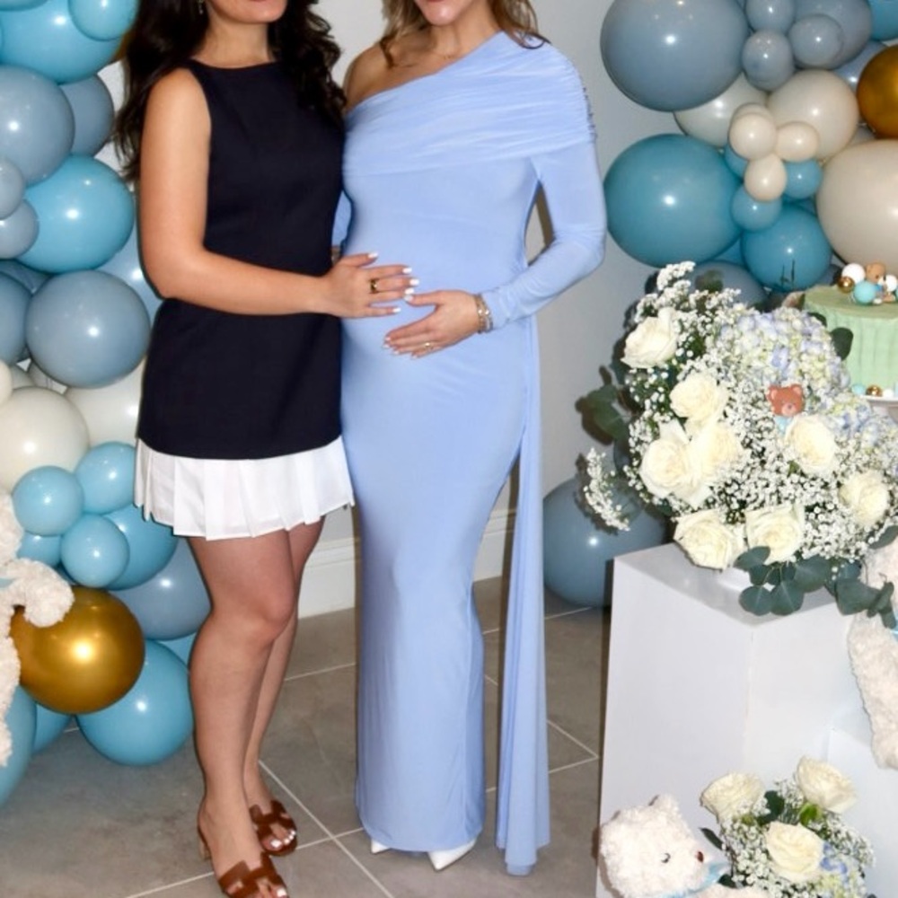 Club L London Amara Blue Maternity Dress - Picture 5 of 6